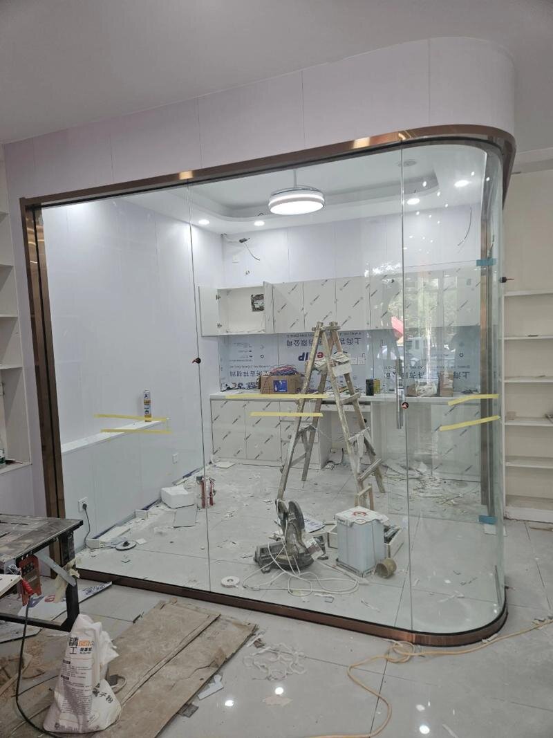 天津市热弯弧形玻璃异形展柜玻璃 - 价格
